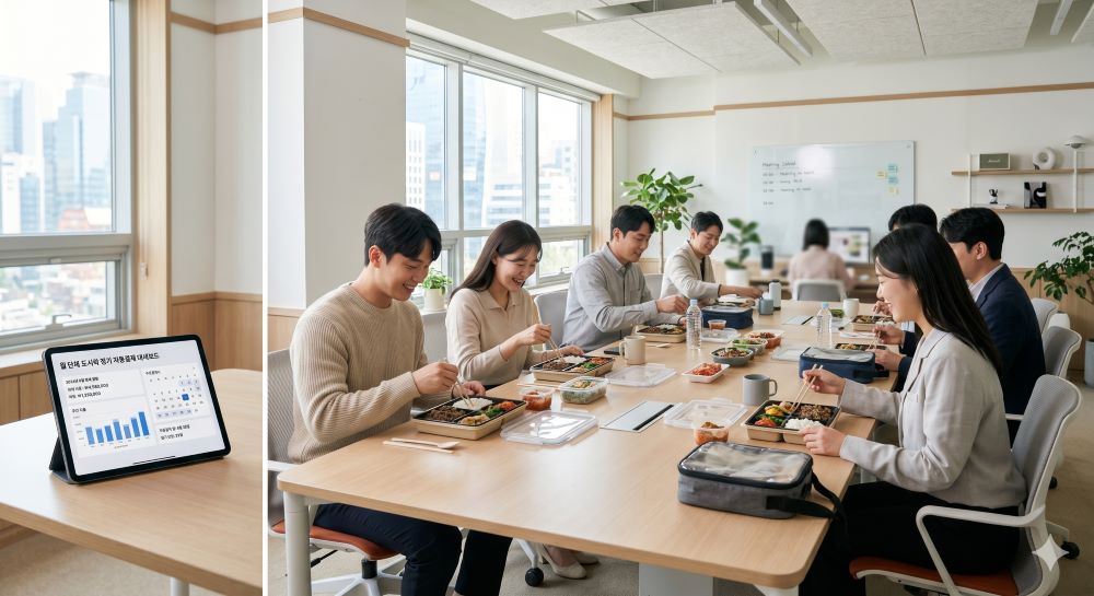 사무실 단체 점심 도시락 정기배송 사례 — B2B 자동이체 운영